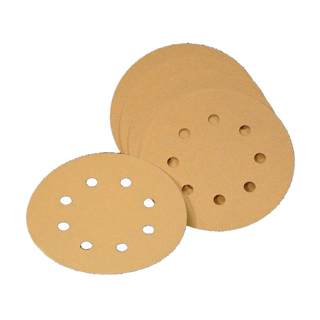 Picture of Virginia Abrasives 180 Grit Discs | 5-In. 8H Prem Gold H and L Alo Paper | Box of 50