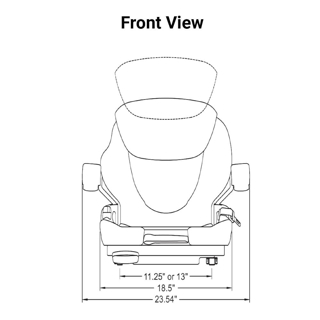 Picture of Uni Pro | KM 136 Seat with Air Suspension | Black Fabric