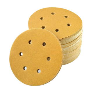 Picture of Virginia Abrasives 40 Grit Discs | 6-In. 6H Prem Gold H and L Alo Paper | Box of 50