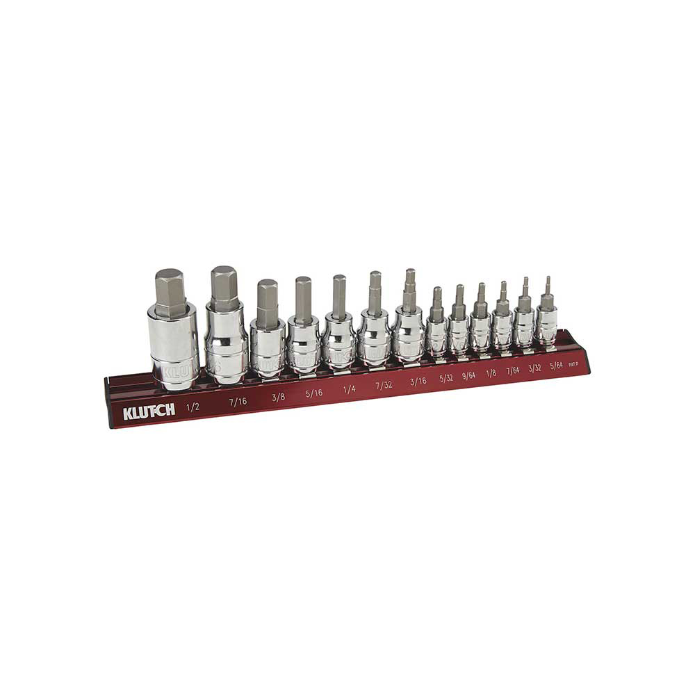 Klutch Hex Bit Socket Set | 13-Pc SAE | 41519 @ Great Northern Equipment