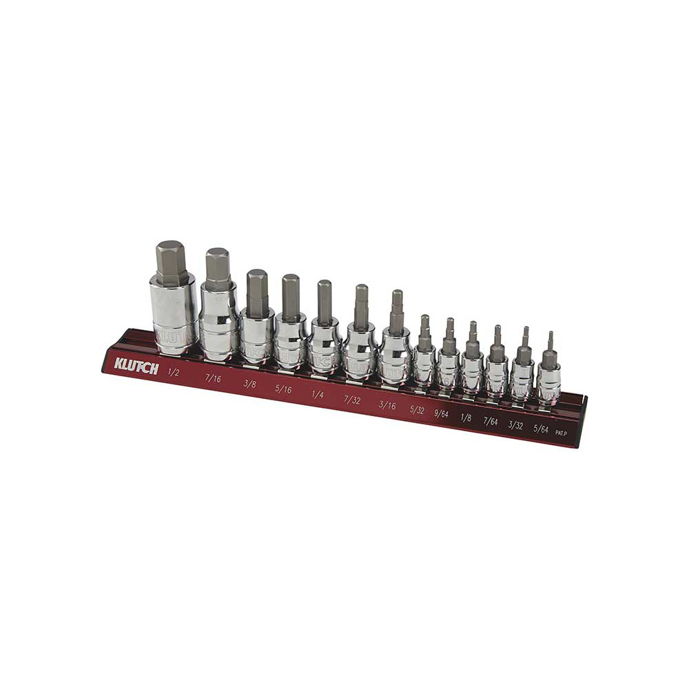 Klutch Hex Bit Socket Set | 13-Pc SAE | 41519 @ Great Northern Equipment