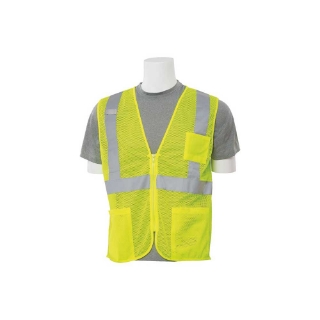 Picture of ERB Safety Vest | Hi-Viz Lime | LG | Type R | Class 2 Economy Mesh Zip Front With Pockets