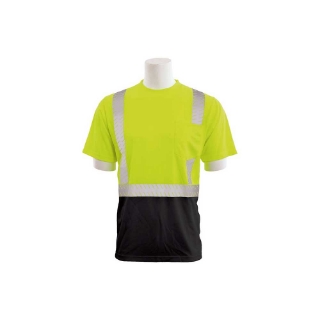 Picture of ERB T-Shirt | Hi-Viz Lime | XL | Type R | Class 2 Birdseye Mesh Black Bottom Segmented Tape