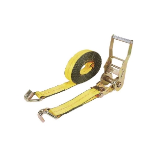 Picture of Ultra-Tow Auto Self-Tension Ratchet Strap J-Hook | 2-In. x 27-Ft. | 3,300-Lb. - 10,000-Lb. | Yellow